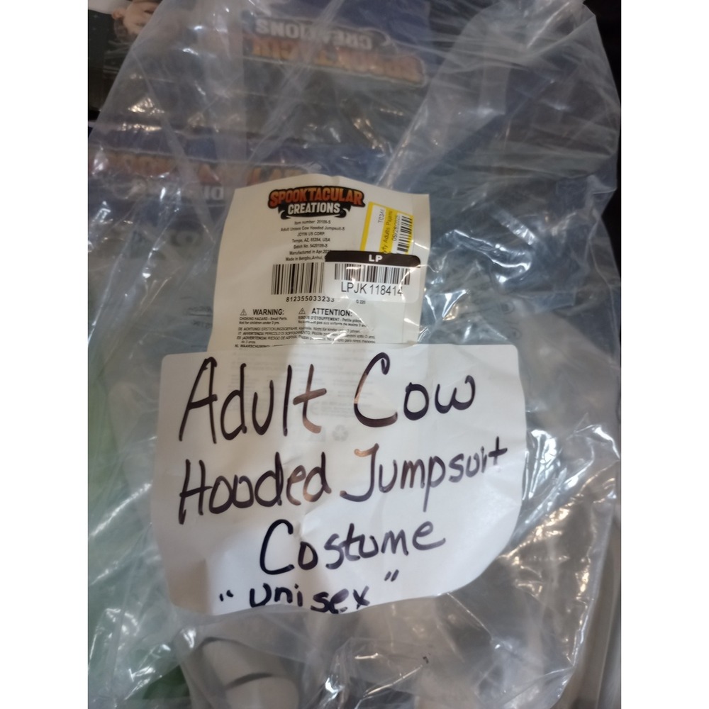 Spooktacular Creations Adult Cow Hooded Jumpsuit Costume Unisex Size Small Plush - Picture 3 of 3